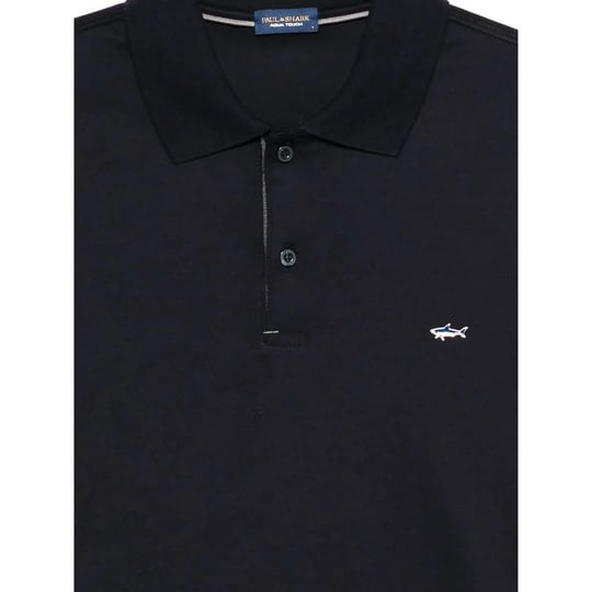 Paul Shark Paul Shark Erkek Düğme Kapama Uzun Kol Polo Yaka Reqgular Fit Lacivert-Gümüş Polo Yaka T-Shirt 15311727-50F