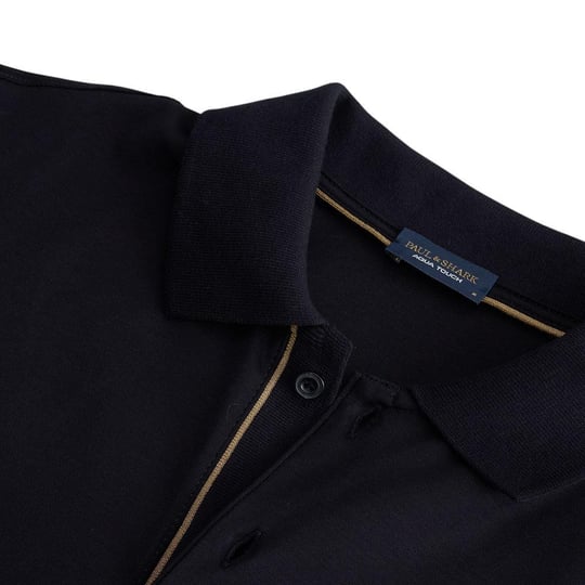 Paul Shark Paul Shark Erkek Düğme Kapama Uzun Kol Polo Yaka Reqgular Fit Lacivert-Gold Polo Yaka T-Shirt 15311727A-50E