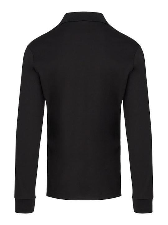 Paul Shark Paul Shark Erkek Düğme Kapama Uzun Kol Polo Yaka Reqgular Fit Siyah-Altın Polo Yaka T-Shirt 15311727-11G