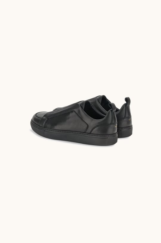 Paul Shark Paul Shark Erkek Hakiki Deri Yanları Lastikli Logo Kabartmalı Siyah Sneaker 16318013-011