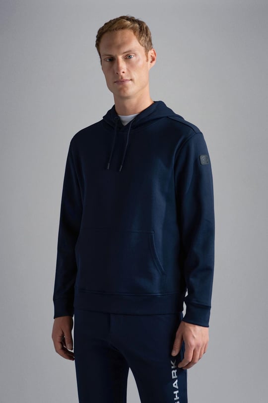 Paul Shark Paul Shark Erkek Kapşonlu Yaka Regular Fit Pamuklu Uzun Kollu Lacivert Sweatshirt 13311841A-013