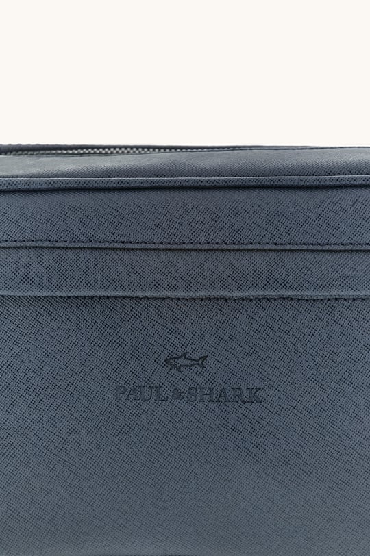 Paul Shark Paul Shark Erkek Kısa Askılı Fermuarlı Ön Bölmeli Logo Detaylı Mavi El Çantası 26418111-013