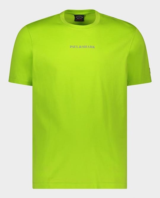 Paul Shark Paul Shark Erkek Logo Baskılı Bisiklet Yaka Normal Kesim Yeşil1 T-Shirt 22411044-136