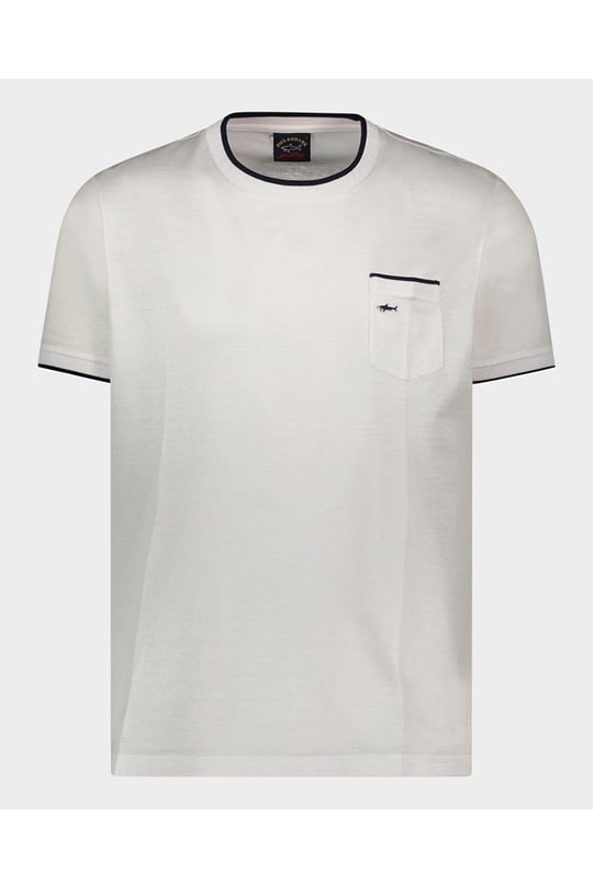 Paul Shark Paul Shark Erkek Logo Baskılı Bisiklet Yaka Normal Kesim Beyaz T-Shirt 22411070-010