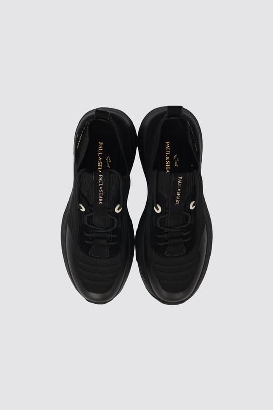 Paul Shark Paul Shark Erkek Logo Detaylı Düşük Bilekli Nefes Alabilen Üst Yüzeyli Siyah Sneaker 16318022-011