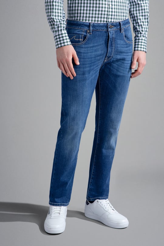 Paul Shark Paul Shark Erkek Logolu 5 Cepli Denim Lacivert Jeans 13314115-001