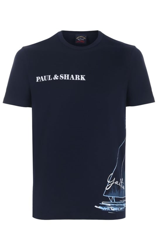 Paul Shark Paul Shark Erkek Logolu Basic Regular Fit Kısa Kollu Lacivert T-Shirt 23411027-013