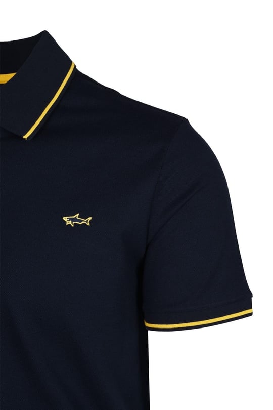 Paul Shark Paul Shark Erkek Logolu Basic Regular Fit Kısa Kollu Lacivert Büyük Beden Polo Yaka T-Shirt 22411254A-013