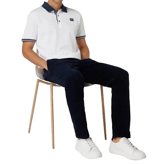 Paul Shark Paul Shark Erkek Logolu Basic Regular Fit Kısa Kollu Beyaz Polo Yaka T-Shirt 23411226-010