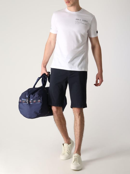 Paul Shark Paul Shark Erkek Logolu Basic Regular Fit Kısa Kollu Beyaz T-Shirt 23411104-010
