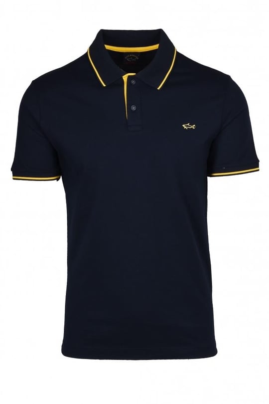 Paul Shark Paul Shark Erkek Logolu Basic Regular Fit Kısa Kollu Lacivert Büyük Beden Polo Yaka T-Shirt 22411254A-013