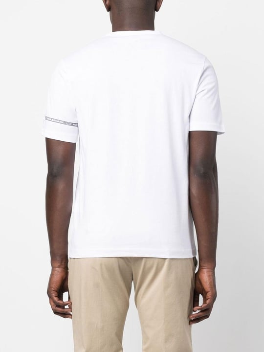 Paul Shark Paul Shark Erkek Logolu Basic Regular Fit Kısa Kollu Beyaz T-Shirt 23411033-010