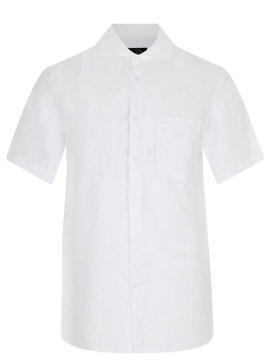 Paul Shark Paul Shark Erkek Logolu Basic Regular Fit Kısa Kollu Beyaz Gömlek 23413257-010