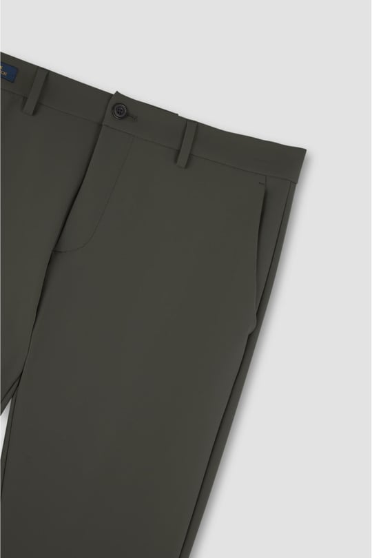 Paul Shark Paul Shark Erkek Logolu Dokuma Kumaş Normal Kalıp Koyu Yeşil Pantolon 14314096-025