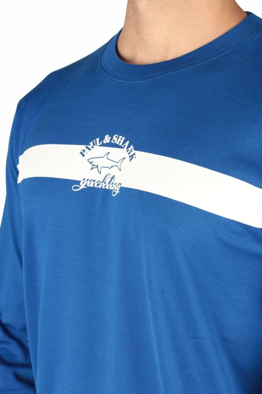 Paul Shark Paul Shark Erkek Marka Logo Detaylı Regular Fit Kısa Kollu Mavi T-Shirt A20P1689-408
