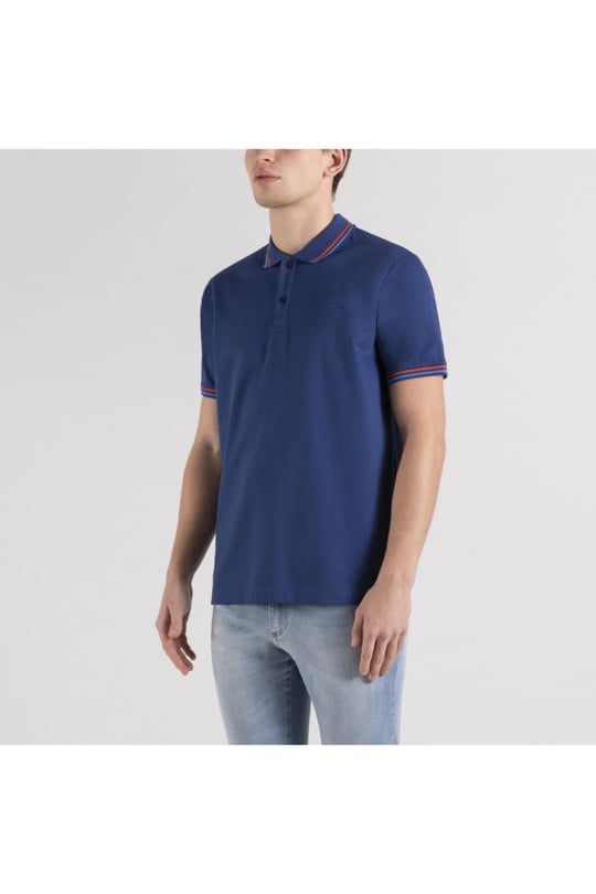 Paul Shark Paul Shark Erkek Marka Logo Detaylı Regular Fit Kısa Kollu Lacivert Polo Yaka T-Shirt E20P1279-053