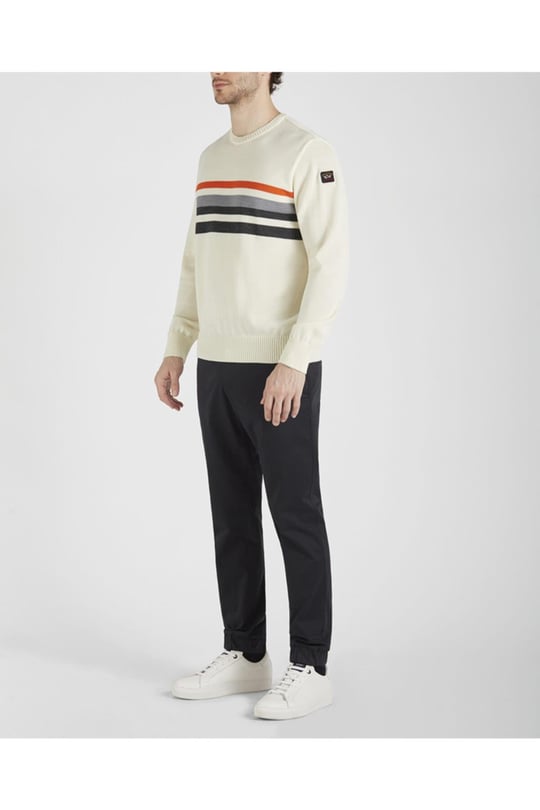 Paul Shark Paul Shark Erkek Marka Logo Detaylı Regular Fit Uzun Kollu Turuncu Kazak I20P1010-487
