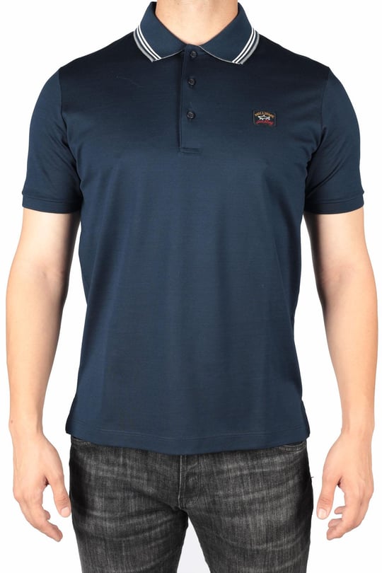 Paul Shark Paul Shark Erkek Marka Logo Detaylı Regular Fit Kısa Kollu Lacivert Polo Yaka T-Shirt A20P1764-013