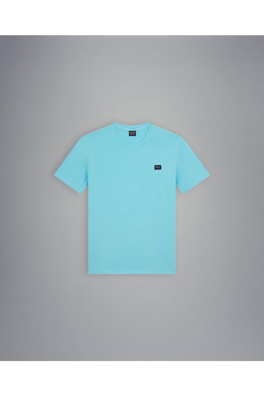 Paul Shark Paul Shark Erkek Marka Logolu Basic Bisiklet Yaka Kısa Kollu Mavi T-Shirt 23411052-291