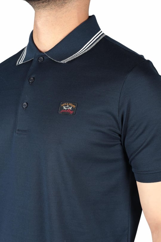 Paul Shark Paul Shark Erkek Marka Logo Detaylı Regular Fit Kısa Kollu Lacivert Polo Yaka T-Shirt A20P1764-013