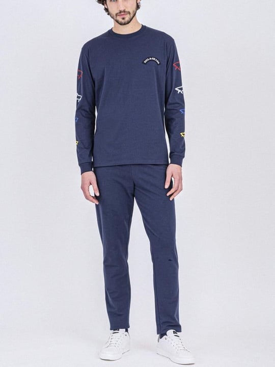 Paul Shark Paul Shark Erkek Marka Logo Detaylı Regular Fit Uzun Kollu Lacivert T-Shirt 22411587-013