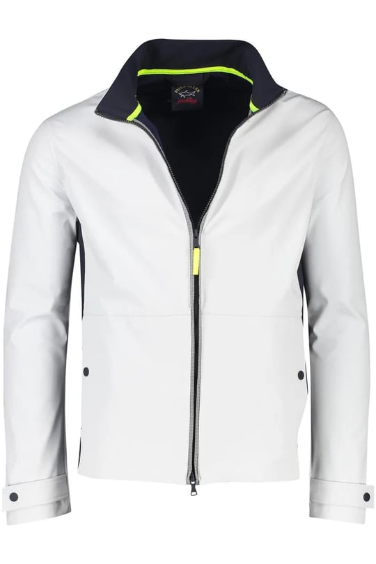 Paul Shark Paul Shark Erkek Marka Logo Detaylı Regular Fit Uzun Kollu Beyaz Ceket 23412151-010