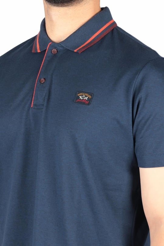 Paul Shark Paul Shark Erkek Marka Logo Detaylı Regular Fit Kısa Kollu Mavi Büyük Beden Polo Yaka T-Shirt A20P1773A-433