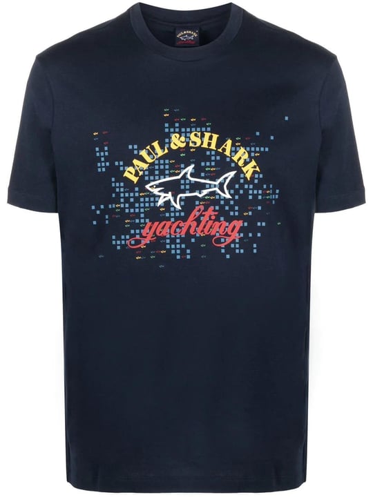 Paul Shark Paul Shark Erkek Marka Logolu Basic Bisiklet Yaka Kısa Kollu Lacivert T-Shirt 23411041-726