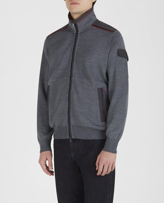 Paul Shark Paul Shark Erkek Marka Logo Detaylı Regular Fit Uzun Kollu Gri Hırka I20P1266-664