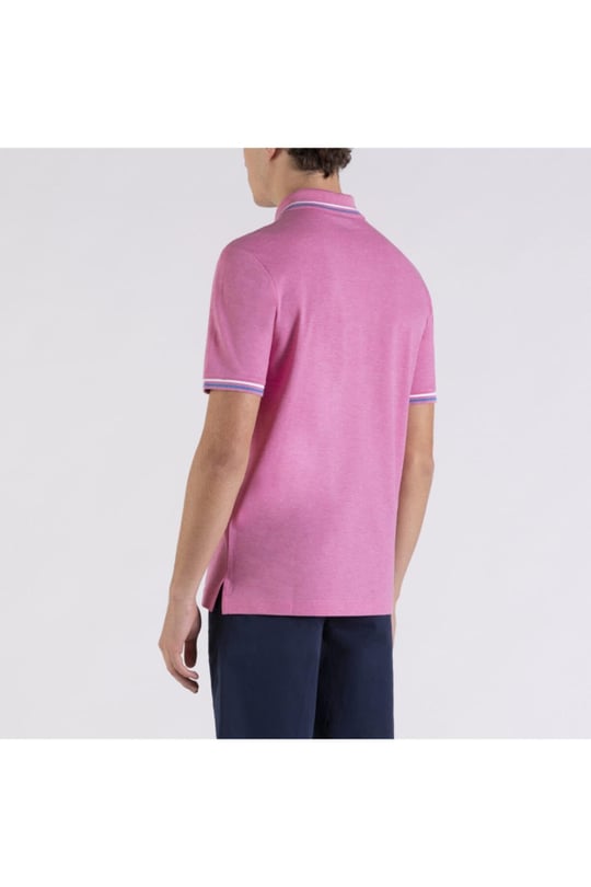 Paul Shark Paul Shark Erkek Marka Logo Detaylı Regular Fit Kısa Kollu Pembe Polo Yaka T-Shirt E20P1279-771