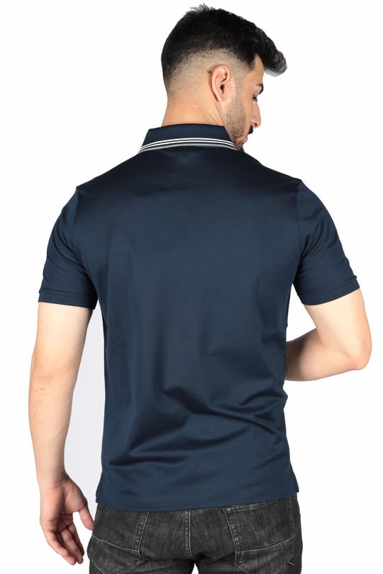 Paul Shark Paul Shark Erkek Marka Logo Detaylı Regular Fit Kısa Kollu Lacivert Polo Yaka T-Shirt A20P1764-013
