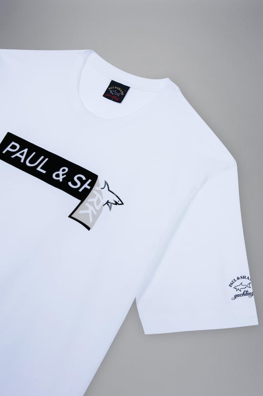 Paul Shark Paul Shark Erkek Marka Logolu Kısa Kol Yuvarlak Yaka Beyaz T-Shirt 13311635-010