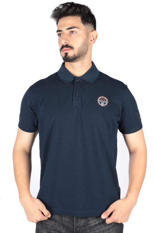 Paul Shark Paul Shark Erkek Marka Logo Detaylı Regular Fit Kısa Kollu Lacivert Polo Yaka T-Shirt E20P1334-013