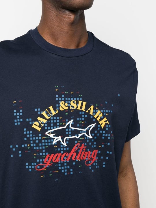 Paul Shark Paul Shark Erkek Marka Logolu Basic Bisiklet Yaka Kısa Kollu Lacivert T-Shirt 23411041-726