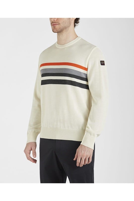Paul Shark Paul Shark Erkek Marka Logo Detaylı Regular Fit Uzun Kollu Turuncu Kazak I20P1010-487