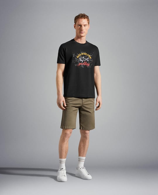 Paul Shark Paul Shark Erkek Marka Logolu Basic Bisiklet Yaka Kısa Kollu Siyah1 T-Shirt 23411041-011