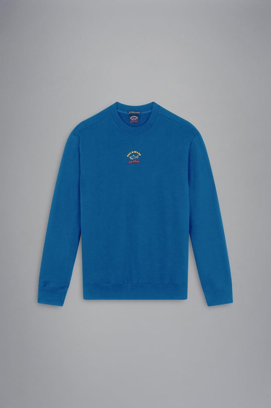 Paul Shark Paul Shark Erkek Marka Logolu Uzun Kollu Rahat Mavi Sweatshirt 13311831-402