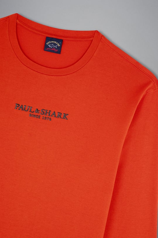 Paul Shark Paul Shark Erkek Marka Logolu Uzun Kollu Rahat Turuncu T-Shirt 13311624-973