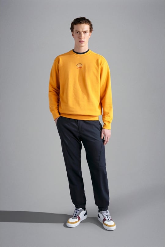 Paul Shark Paul Shark Erkek Marka Logolu Uzun Kollu Rahat Sarı Sweatshirt 13311831-024