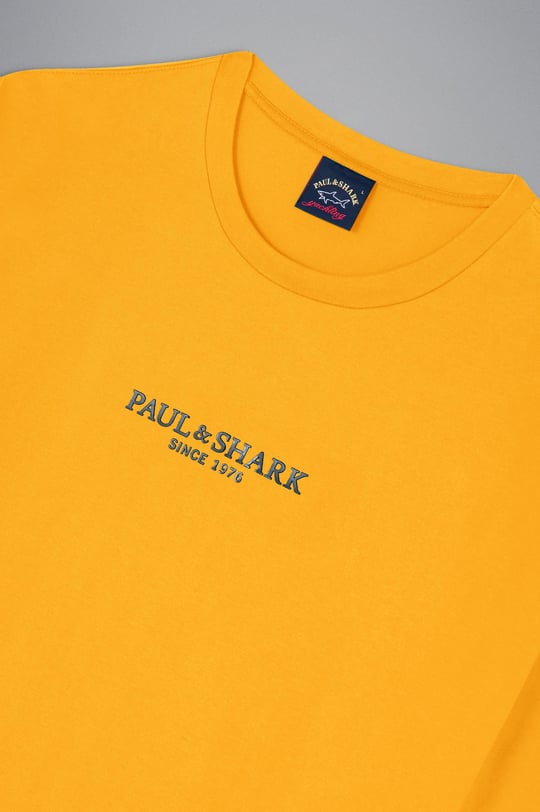 Paul Shark Paul Shark Erkek Marka Logolu Uzun Kollu Rahat Sarı T-Shirt 13311624-024