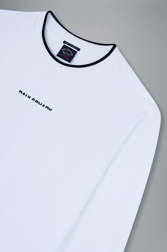 Paul Shark Paul Shark Erkek Marka Logolu Uzun Kollu Rahat Beyaz Sweatshirt 13311807-010