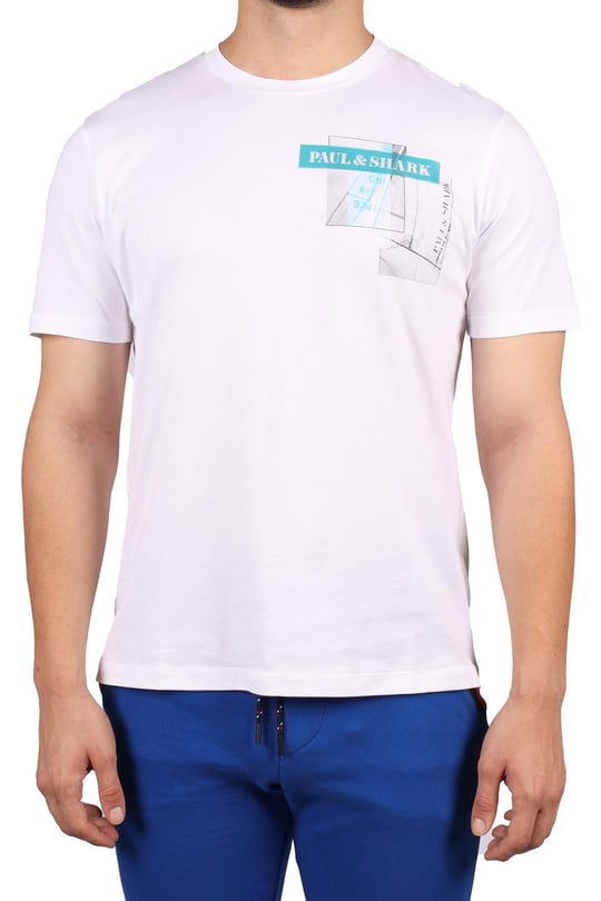 Paul Shark Paul Shark Erkek Marka Logo Detaylı Regular Fit Kısa Kollu Beyaz T-Shirt 23411092-010