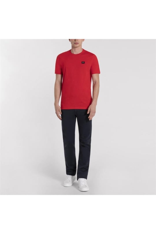 Paul Shark Paul Shark Erkek Marka Logolu Pamuklu Normal Kalıp Günlük Kırmızı T-Shirt C0P1002-577