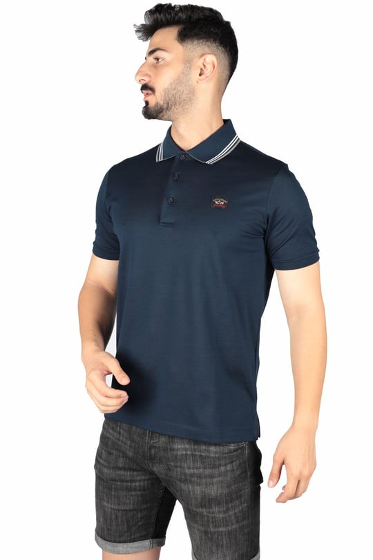 Paul Shark Paul Shark Erkek Marka Logo Detaylı Regular Fit Kısa Kollu Lacivert Polo Yaka T-Shirt A20P1764-013