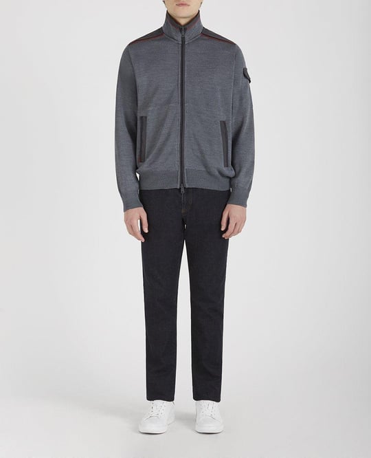Paul Shark Paul Shark Erkek Marka Logo Detaylı Regular Fit Uzun Kollu Gri Hırka I20P1266-664