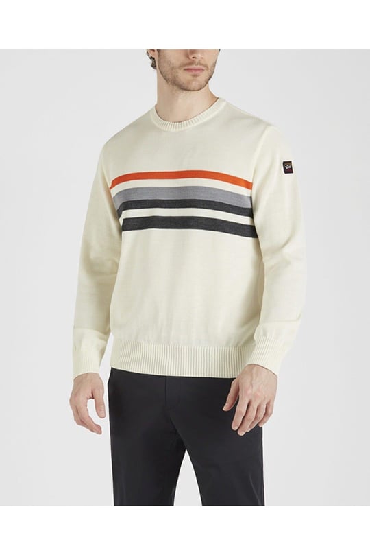 Paul Shark Paul Shark Erkek Marka Logo Detaylı Regular Fit Uzun Kollu Turuncu Kazak I20P1010-487