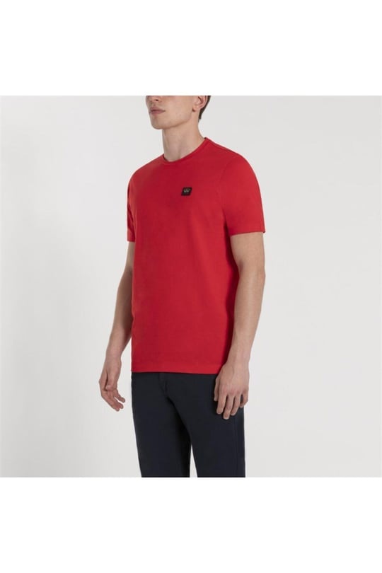 Paul Shark Paul Shark Erkek Marka Logolu Pamuklu Normal Kalıp Günlük Kırmızı T-Shirt C0P1002-577