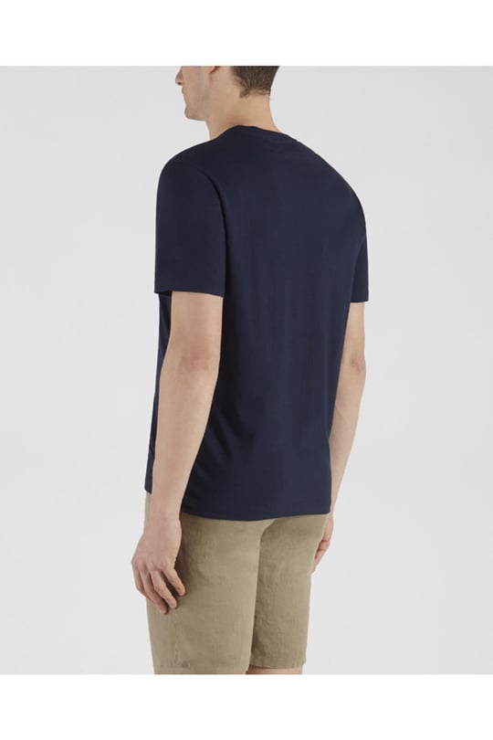 Paul Shark Paul Shark Erkek Marka Logolu Basic Bisiklet Yaka Kısa Kollu Lacivert T-Shirt 21411081-013