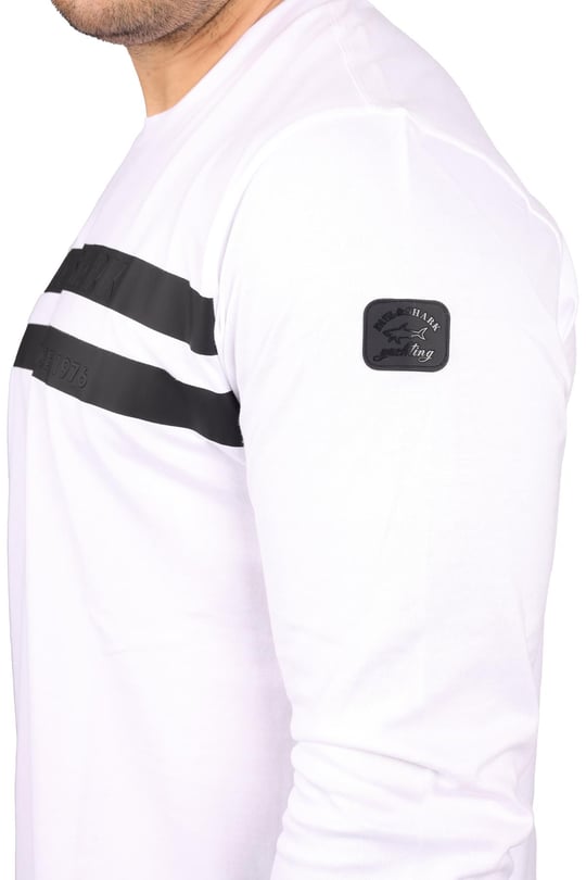 Paul Shark Paul Shark Erkek Marka Logo Detaylı Regular Fit Uzun Kollu Beyaz T-Shirt 13311638-010