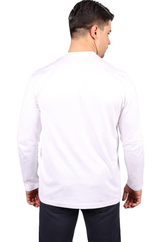 Paul Shark Paul Shark Erkek Marka Logo Detaylı Regular Fit Uzun Kollu Beyaz T-Shirt 13311638-010